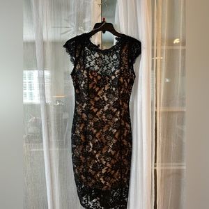 Fervente lacey long black dress